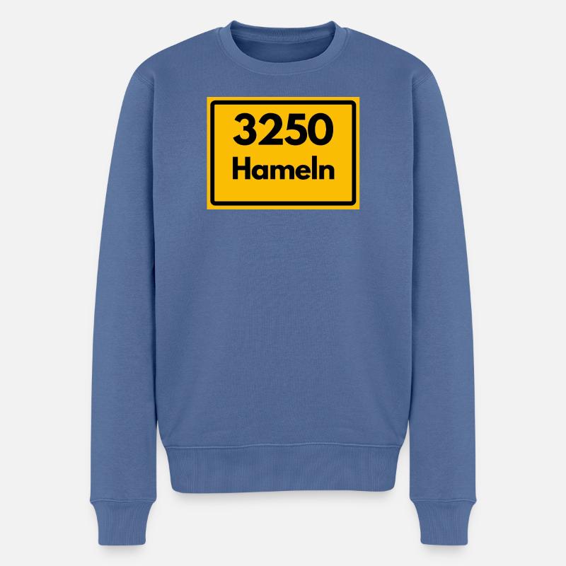 ANCIEN CODE POSTAL 3250 HAMELN RATTENFÄNGER - Pull Premium bio Homme - bleu pigeon