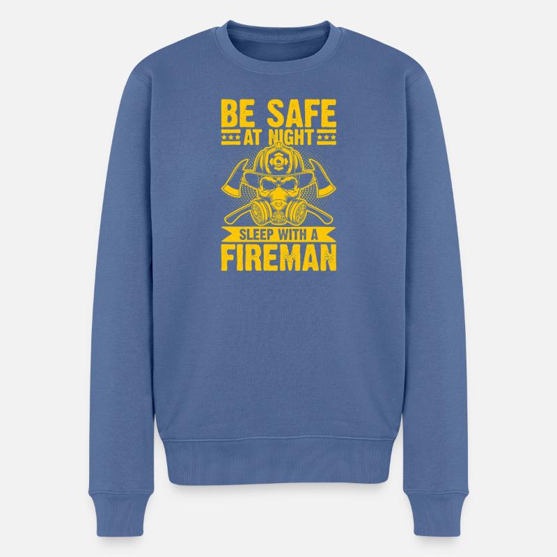 Nachtfeuerwehr Sicherheitsheld - Männer Premium Bio Pullover - Taubenblau