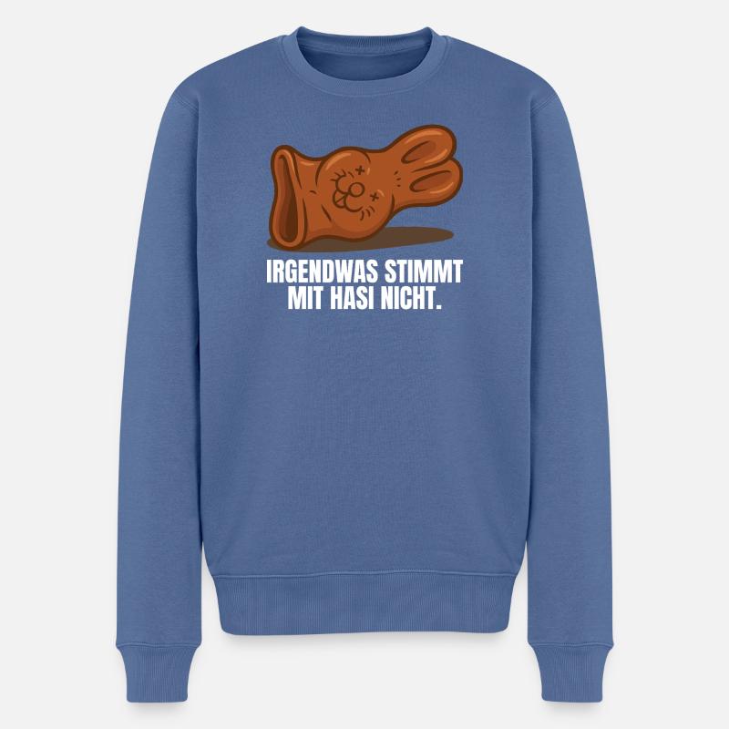 Schokoladenhase Ostern - Männer Premium Bio Pullover - Taubenblau