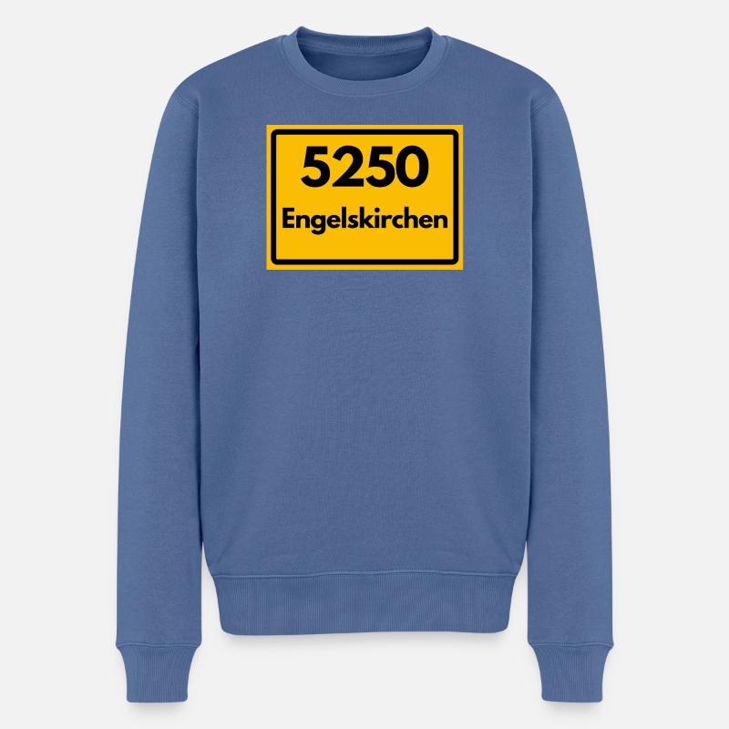 OLD POSTCODE POSTCODE RETRO 5250 ENGELSKIRCHEN - Men's Premium Organic Jumper - stone blue