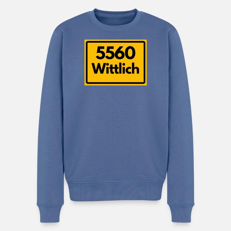 OLD POSTCODE POSTCODE RETRO 5560 WITTLICH - Men's Premium Organic Jumper - stone blue