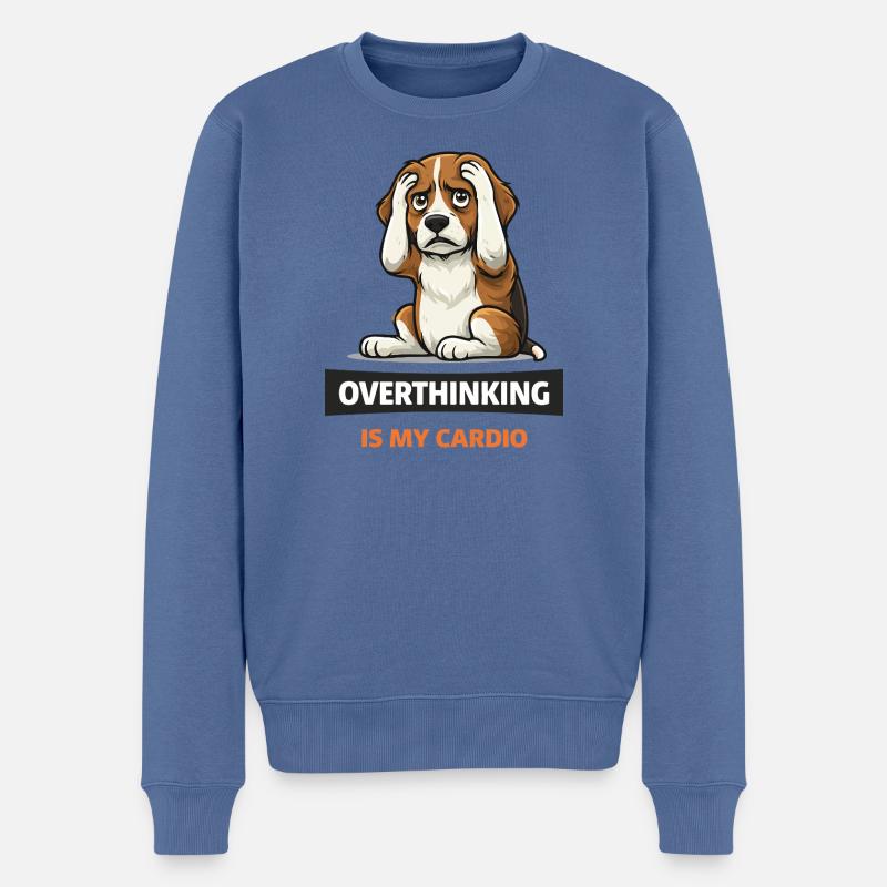 Überdenken ist mein Cardio-Hund - Männer Premium Bio Pullover - Taubenblau