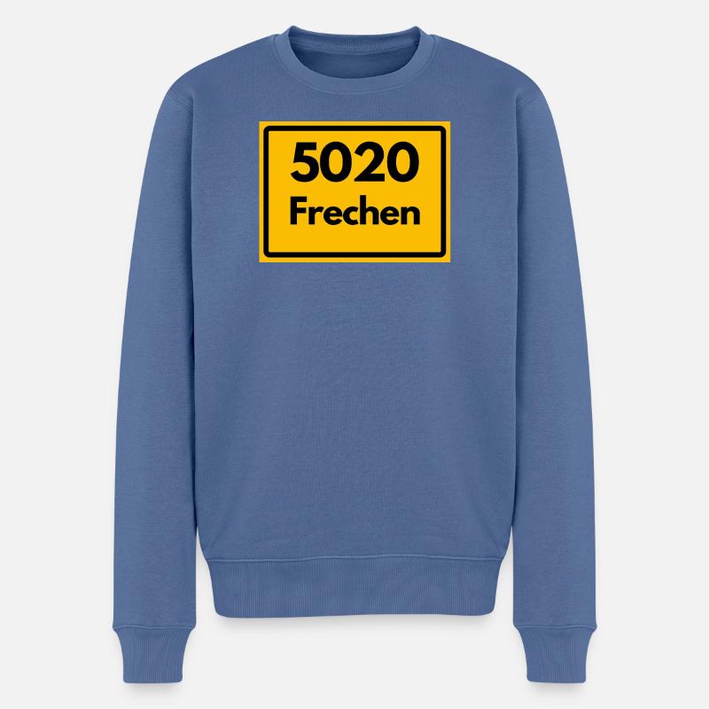 ALTE POSTLEITZAHL PLZ RETRO 5020 FRECHEN - Männer Premium Bio Pullover - Taubenblau