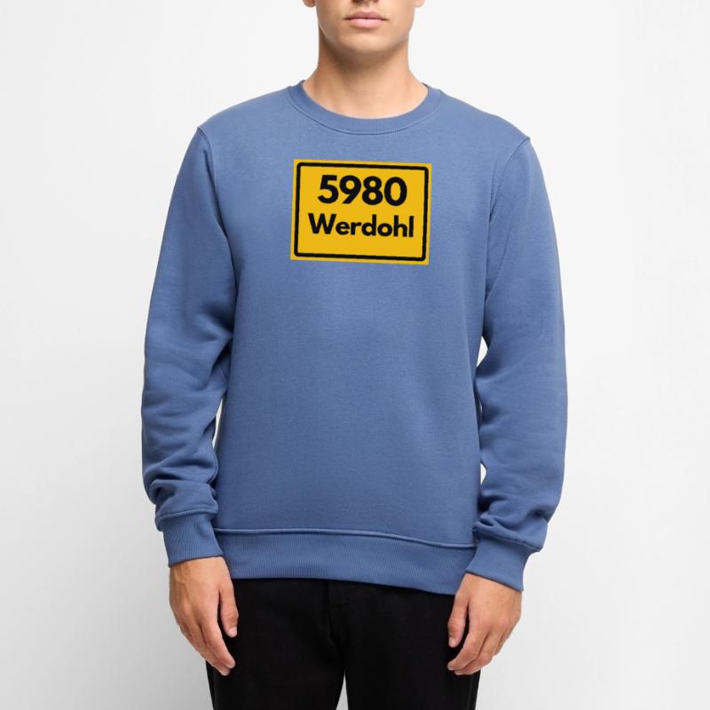 OLD POSTCODE POSTCODE RETRO 5980 WERDOHL HEIMAT Men's Premium Organic Jumper