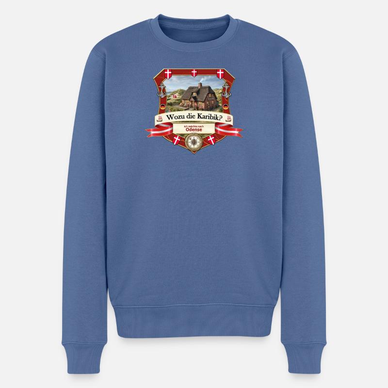 Wozu Karibik? Ich will nach Odense! - Männer Premium Bio Pullover - Taubenblau