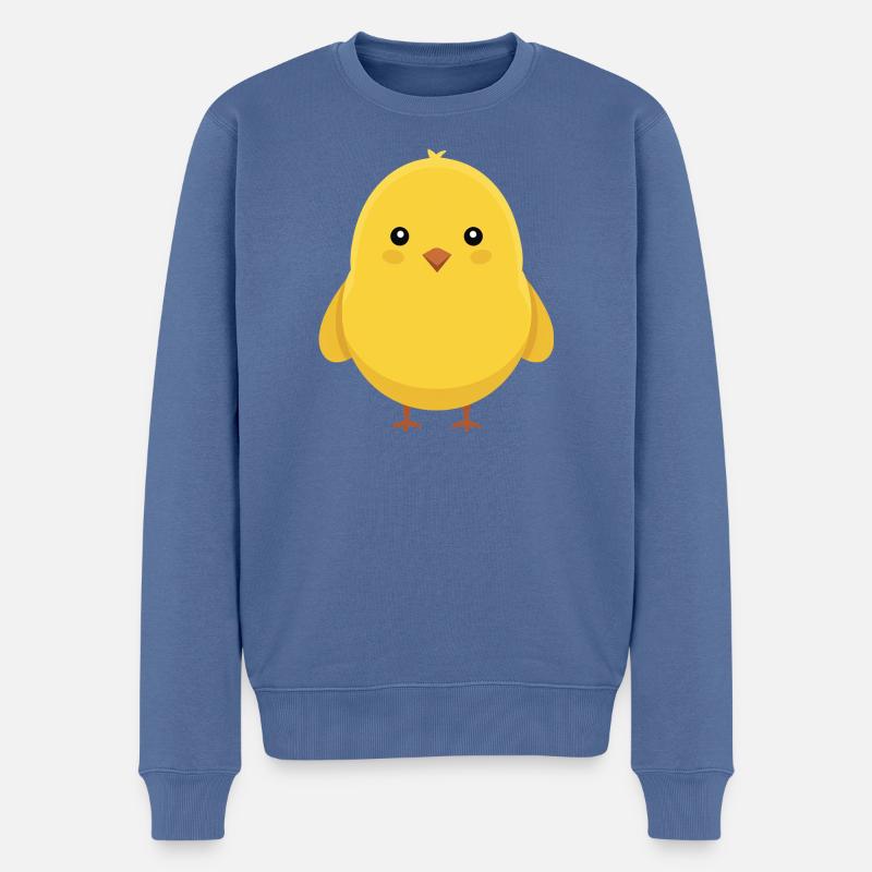 Küken - Männer Premium Bio Pullover - Taubenblau