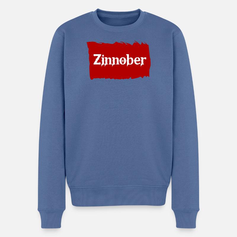 Zinnober - Männer Premium Bio Pullover - Taubenblau