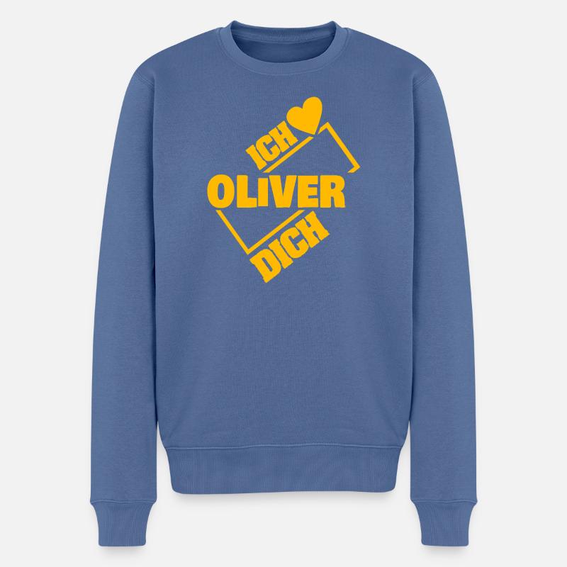 Liebe Oliver - Männer Premium Bio Pullover - Taubenblau