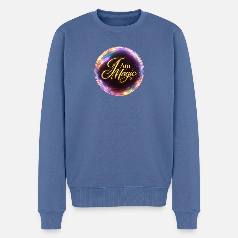 "I am Magic" zeige Deine MAGIE - Männer Premium Bio Pullover - Taubenblau