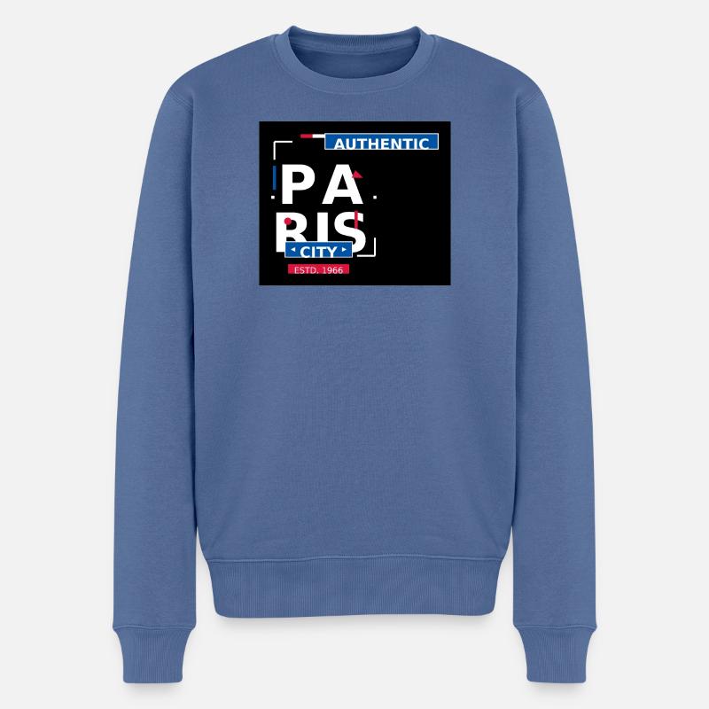 Authentische Stadt Paris 1966 - Männer Premium Bio Pullover - Taubenblau
