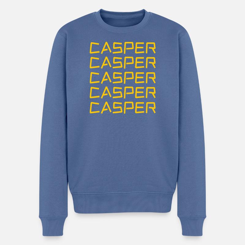 Junge Casper - Männer Premium Bio Pullover - Taubenblau