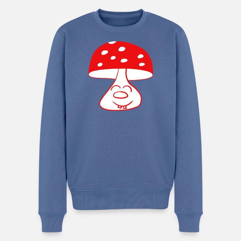 Pilz lustig witzig spaßig  - Männer Premium Bio Pullover - Taubenblau