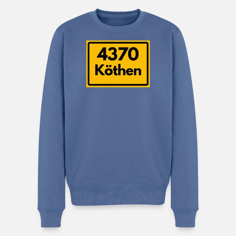 ANCIEN CODE POSTAL 4370 KÖTHEN HEIMATSTOLZ - Pull Premium bio Homme - bleu pigeon