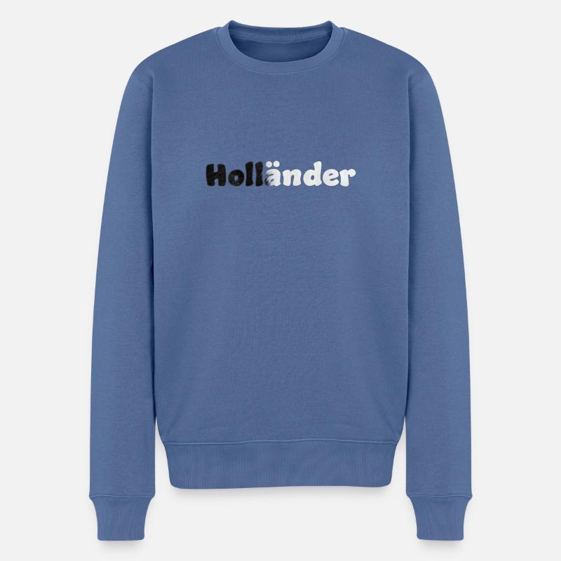 Holländerkaninchen schwarz - Männer Premium Bio Pullover - Taubenblau