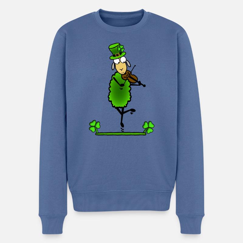 Schaf Violine - Männer Premium Bio Pullover - Taubenblau