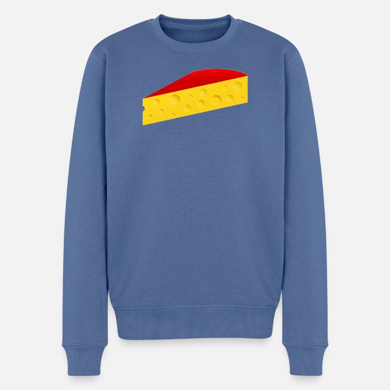 Käseecke mit roter Rinde - Männer Premium Bio Pullover - Taubenblau