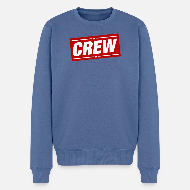 Crew Design - Männer Premium Bio Pullover - Taubenblau