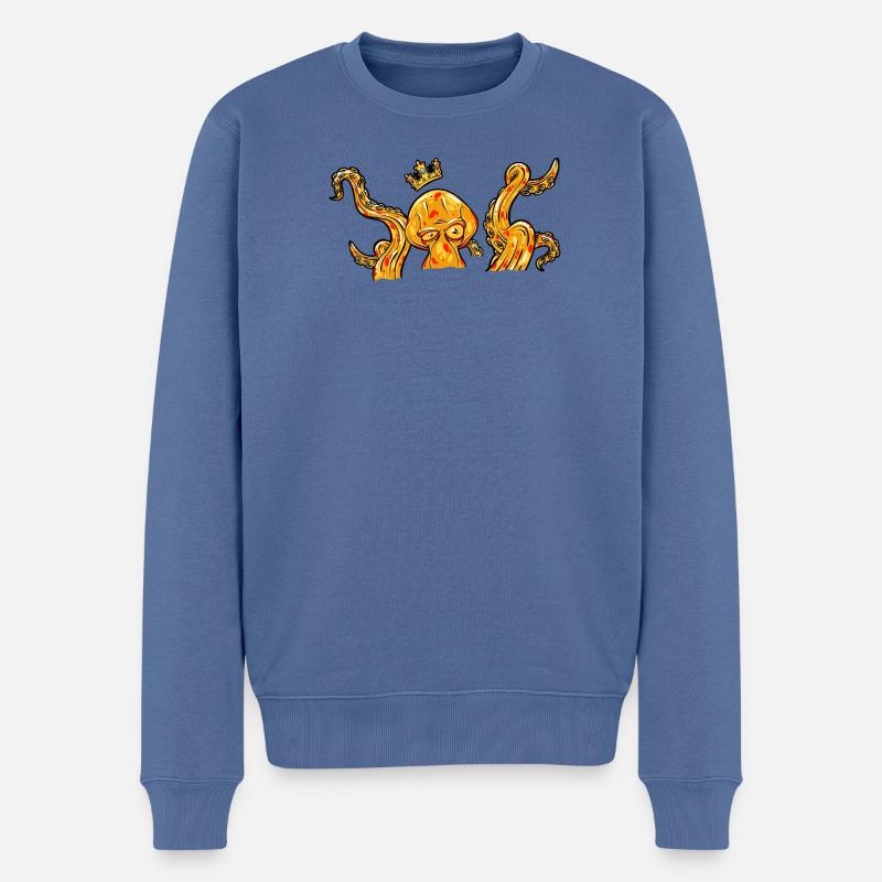 Pieuvre Pieuvre Roi des calmars - Pull Premium bio Homme - bleu pigeon