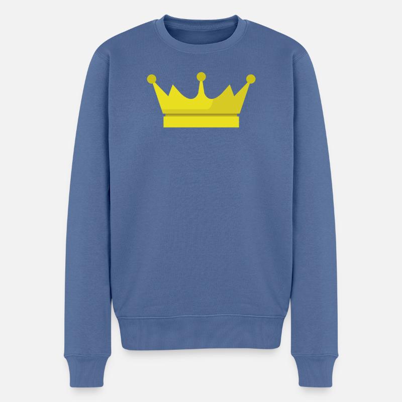 Krone - Männer Premium Bio Pullover - Taubenblau