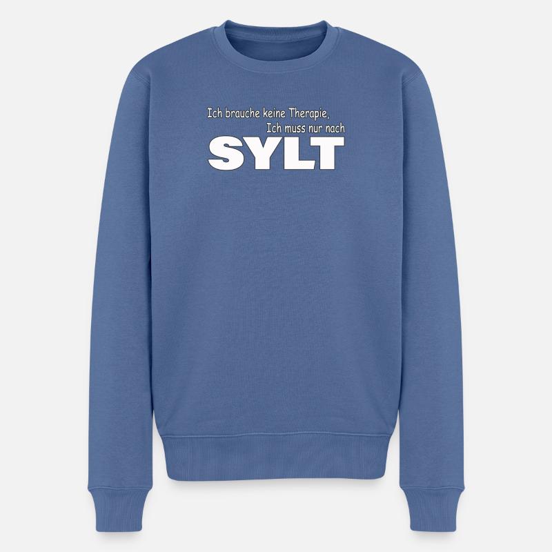 Therapie SYLT - Männer Premium Bio Pullover - Taubenblau