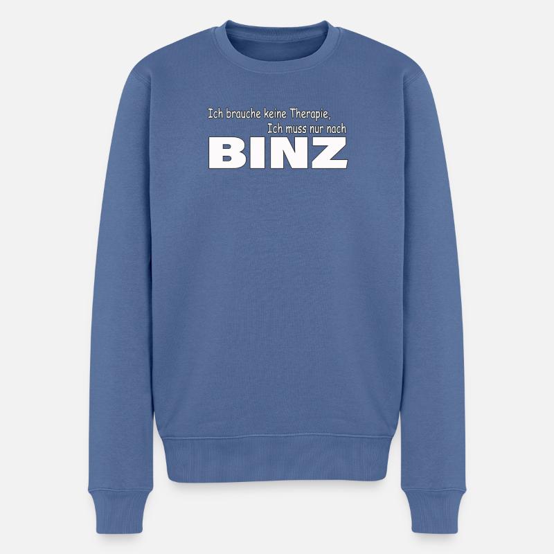 Therapie BINZ - Männer Premium Bio Pullover - Taubenblau