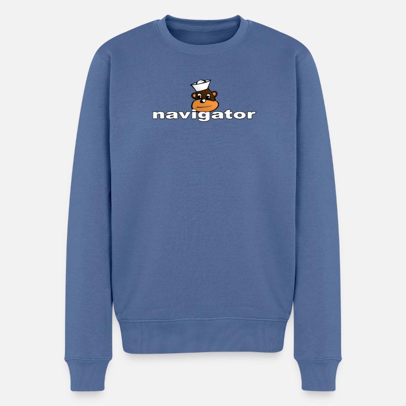 NAVIGATOR - Männer Premium Bio Pullover - Taubenblau