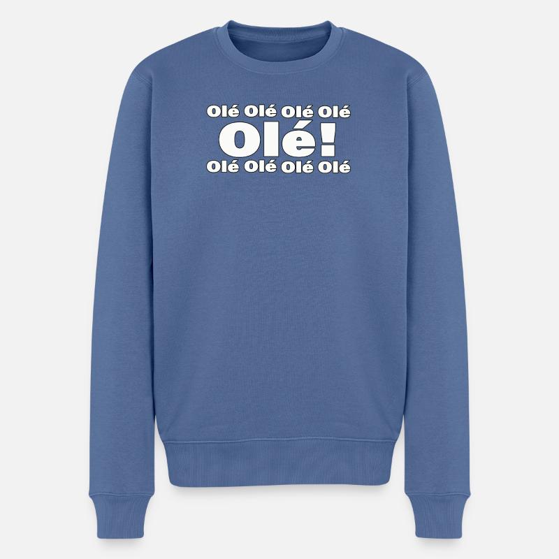Olé - Männer Premium Bio Pullover - Taubenblau