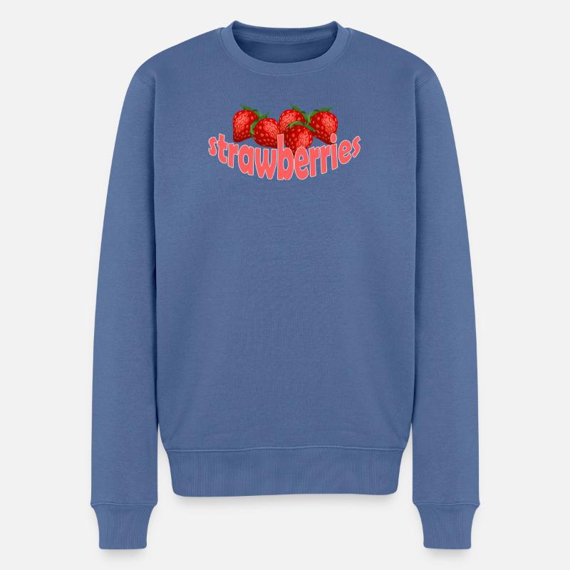 STRAWBERRIES - Männer Premium Bio Pullover - Taubenblau