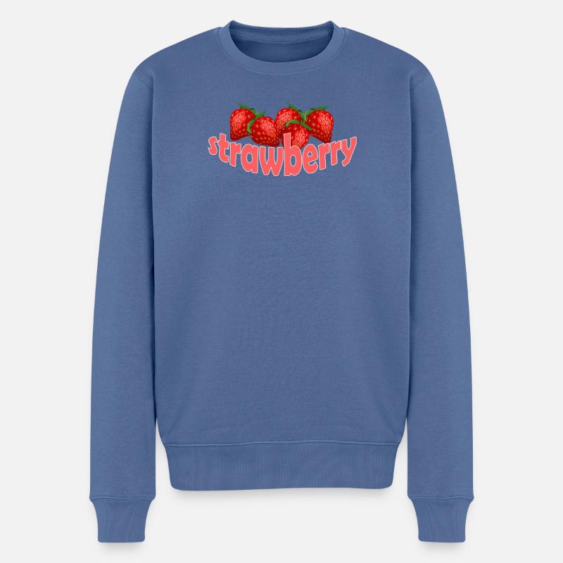 Fraise - Pull Premium bio Homme - bleu pigeon