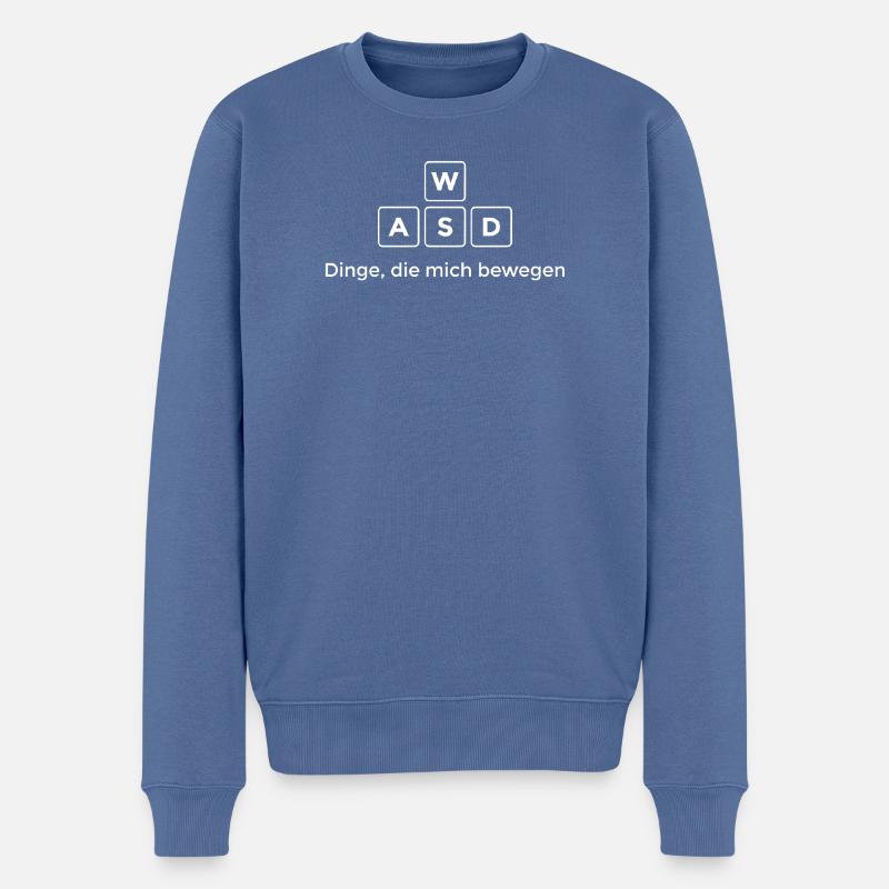 WASD: Dinge, die mich bewegen - Männer Premium Bio Pullover - Taubenblau