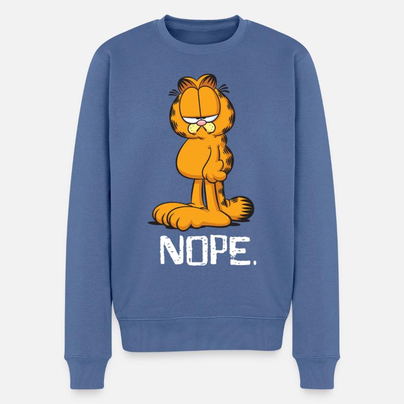 Garfield Nope - Männer Premium Bio Pullover - Taubenblau