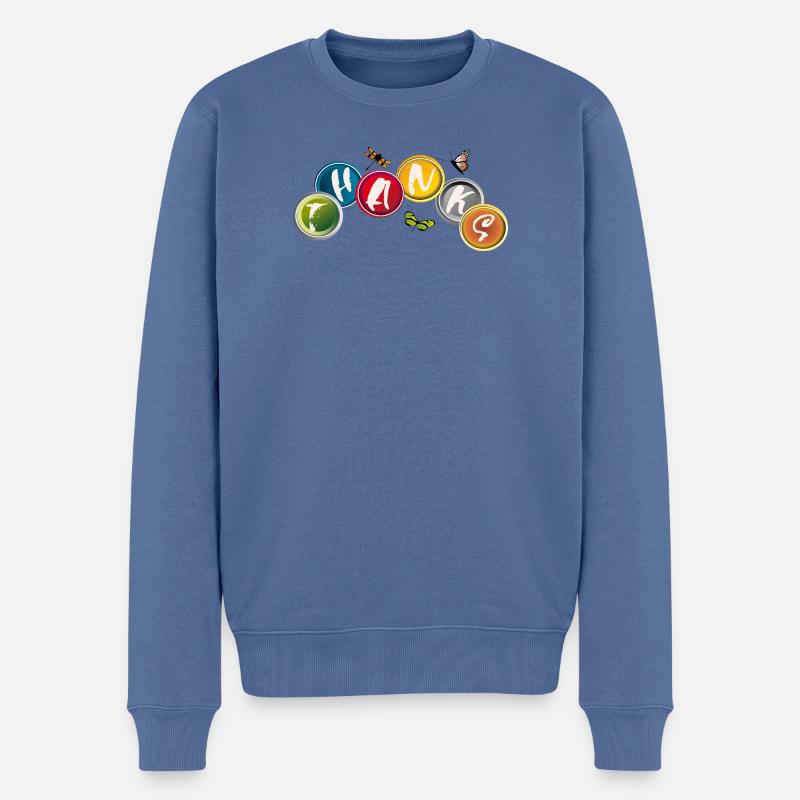 Dankeschön  - Männer Premium Bio Pullover - Taubenblau