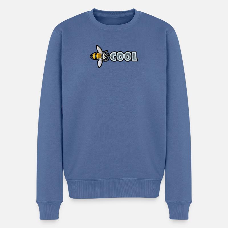 BEE COOL (horizontal) - Männer Premium Bio Pullover - Taubenblau