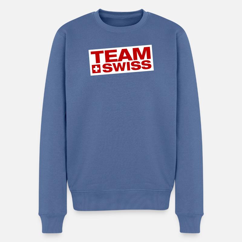 Team Schweiz - Männer Premium Bio Pullover - Taubenblau