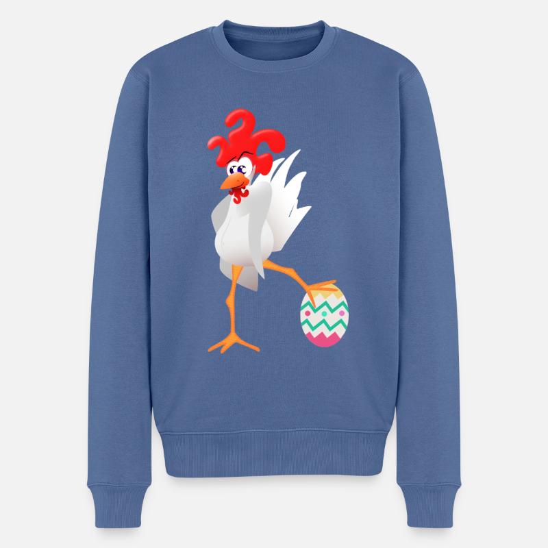 Osterhahn - Männer Premium Bio Pullover - Taubenblau