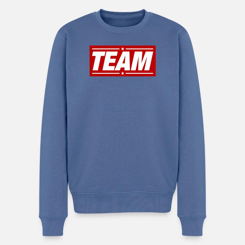 Conception d’équipe - Pull Premium bio Homme - bleu pigeon