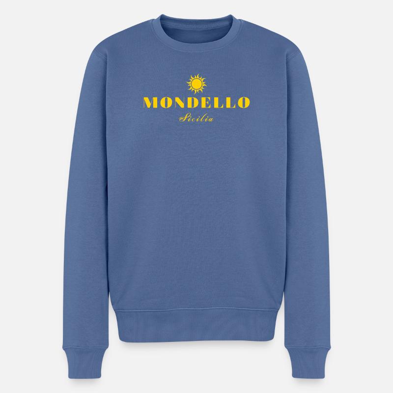 Sunburst Mondello Sicilia Design - Männer Premium Bio Pullover - Taubenblau