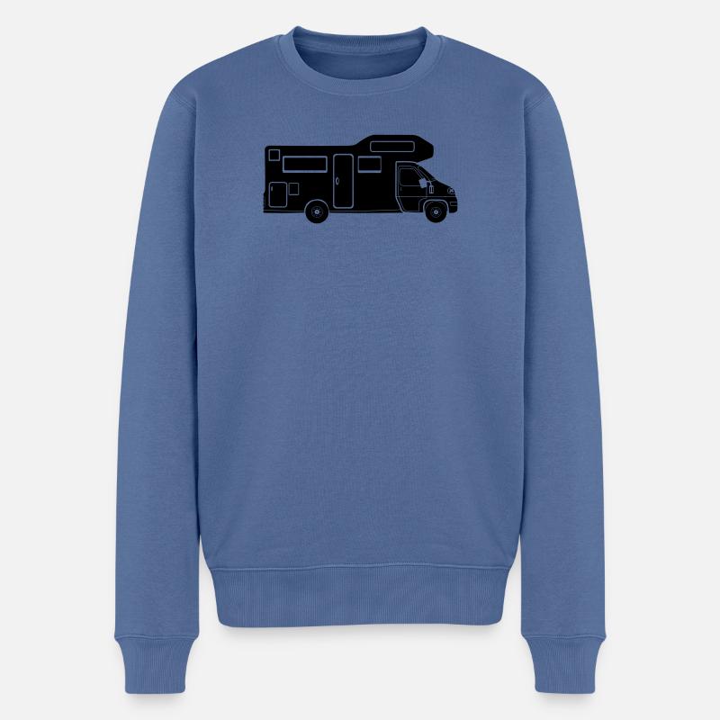 Wohnmobil-Silhouette – schlichtes Camping-Design - Männer Premium Bio Pullover - Taubenblau