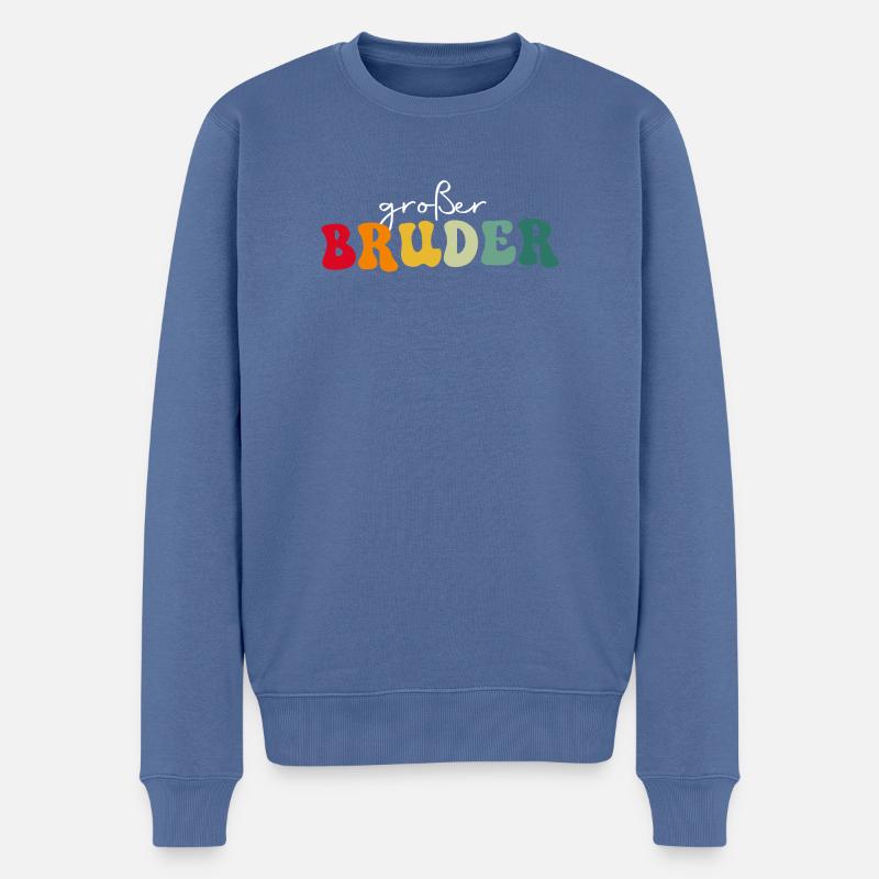 Großer Bruder - Männer Premium Bio Pullover - Taubenblau