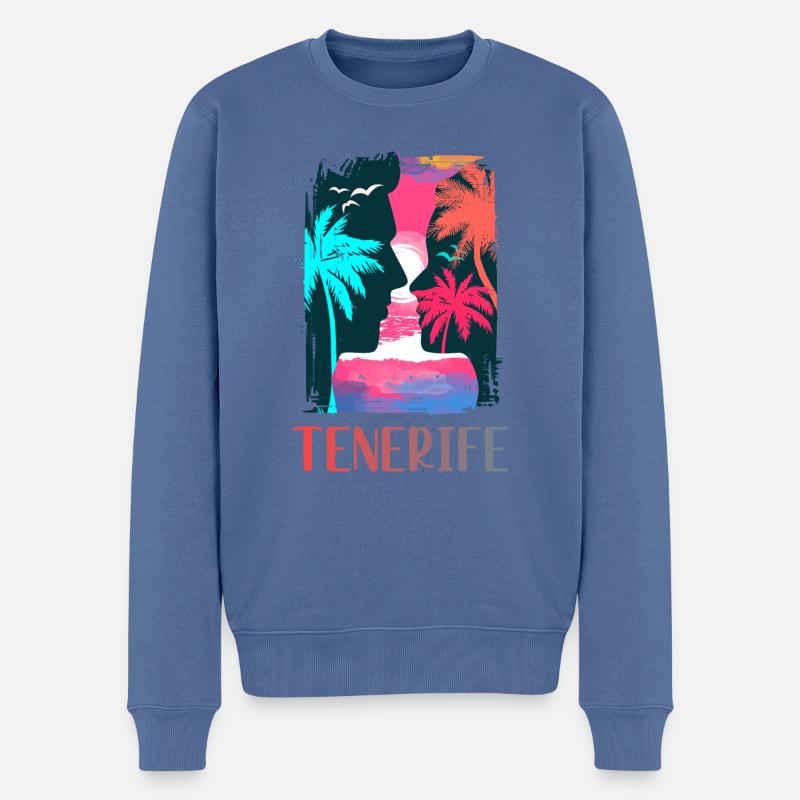Teneriffa - Männer Premium Bio Pullover - Taubenblau