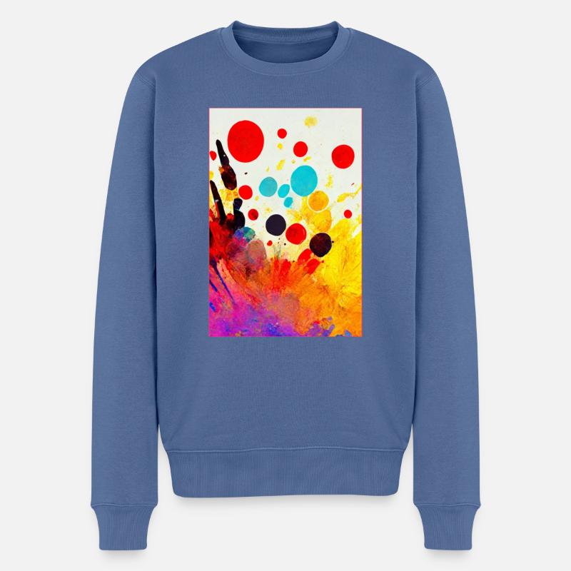 Abstract bright colour bold - Männer Premium Bio Pullover - Taubenblau