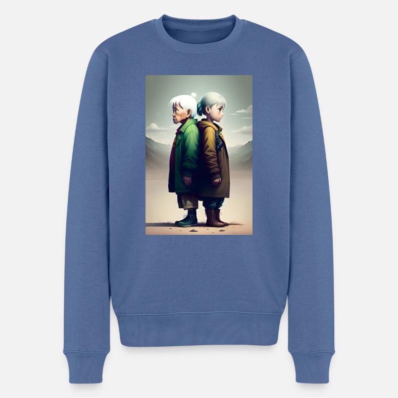 Generationen - Männer Premium Bio Pullover - Taubenblau