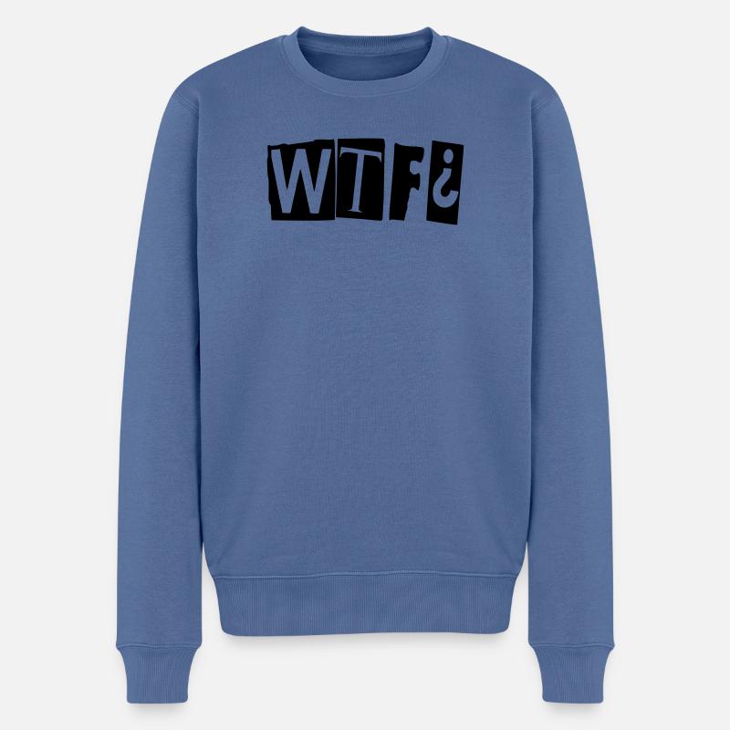 wtf - Männer Premium Bio Pullover - Taubenblau
