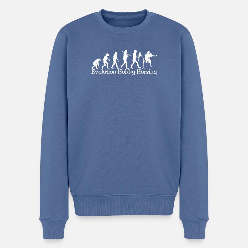 Evolution Hobby Horsing (blanc) - Pull Premium bio Homme - bleu pigeon