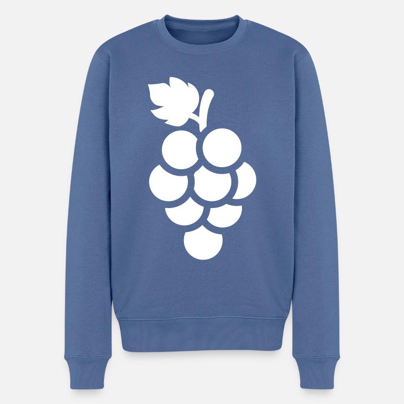 weintrauben - Männer Premium Bio Pullover - Taubenblau