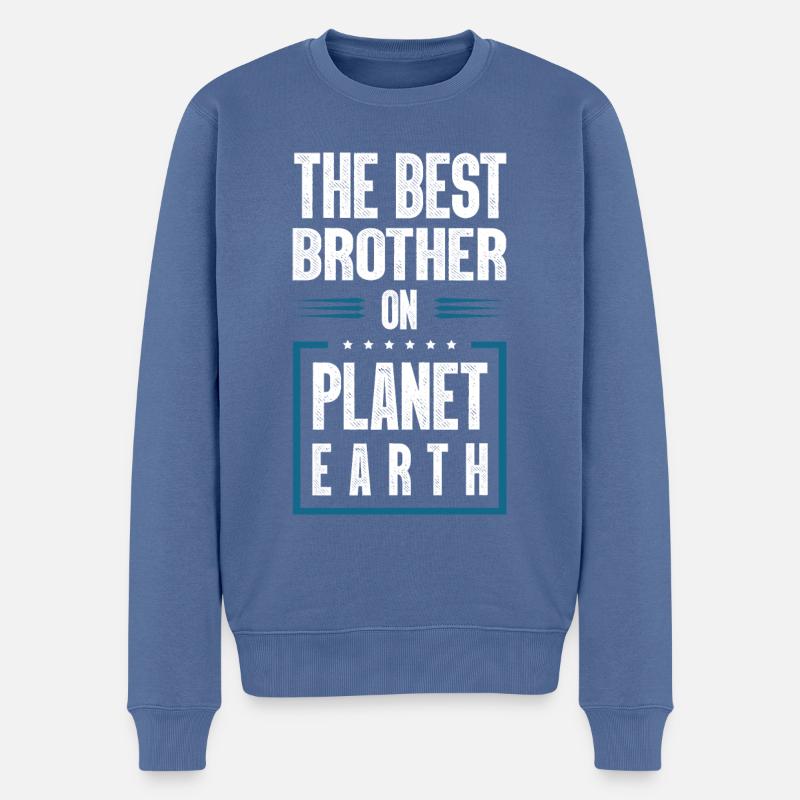 Bester Bruder Spruch - Männer Premium Bio Pullover - Taubenblau