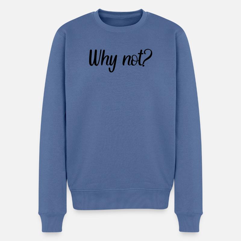 Why not? - Männer Premium Bio Pullover - Taubenblau