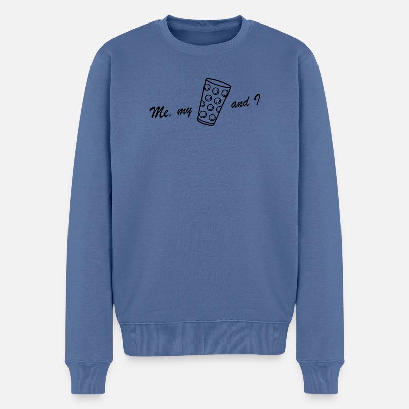 Me my Dubbeglas and I - Männer Premium Bio Pullover - Taubenblau