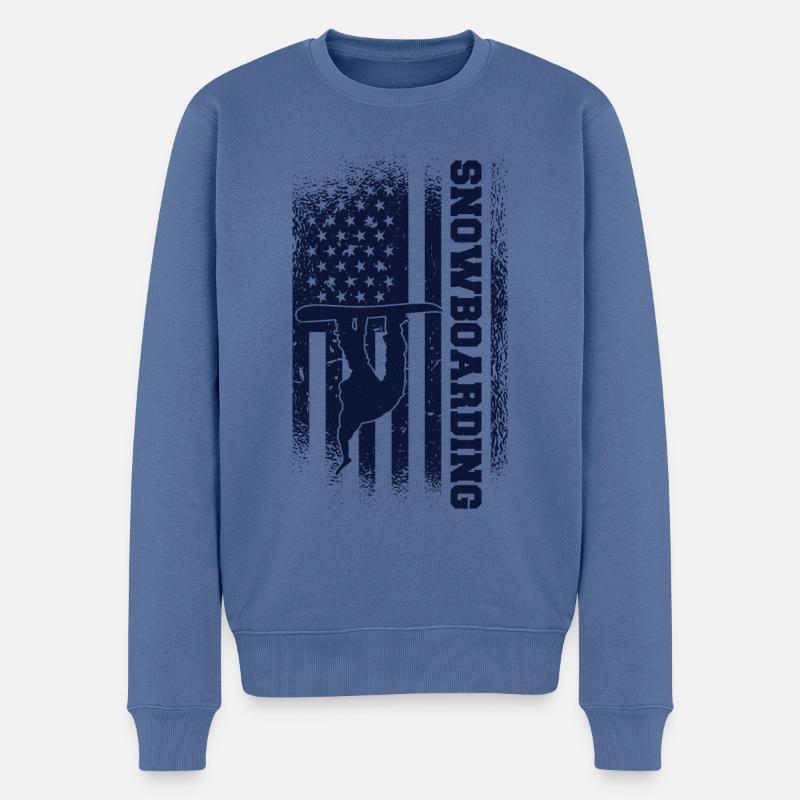 Snowboard Snowboarding Snowboardurlaub Snowboarder - Männer Premium Bio Pullover - Taubenblau