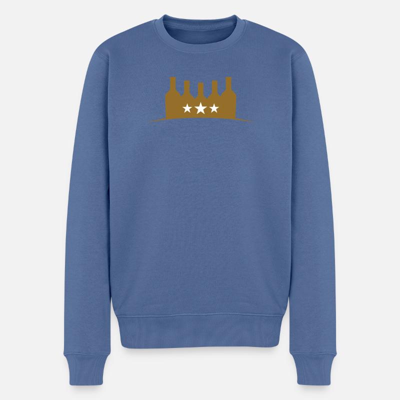 Goldflaschen – Alkohol - Männer Premium Bio Pullover - Taubenblau